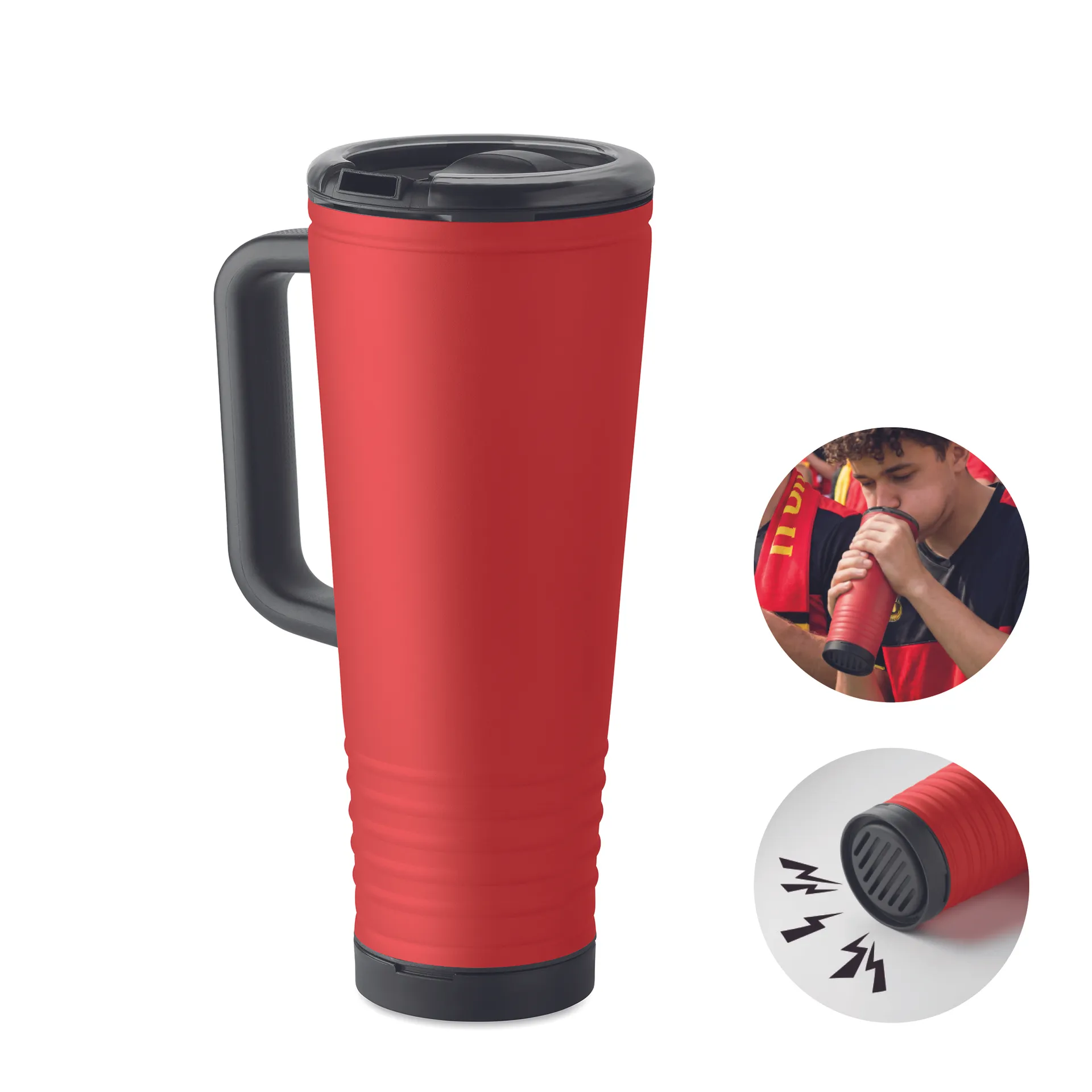 Dubbelwandige beker 700ml. Rood