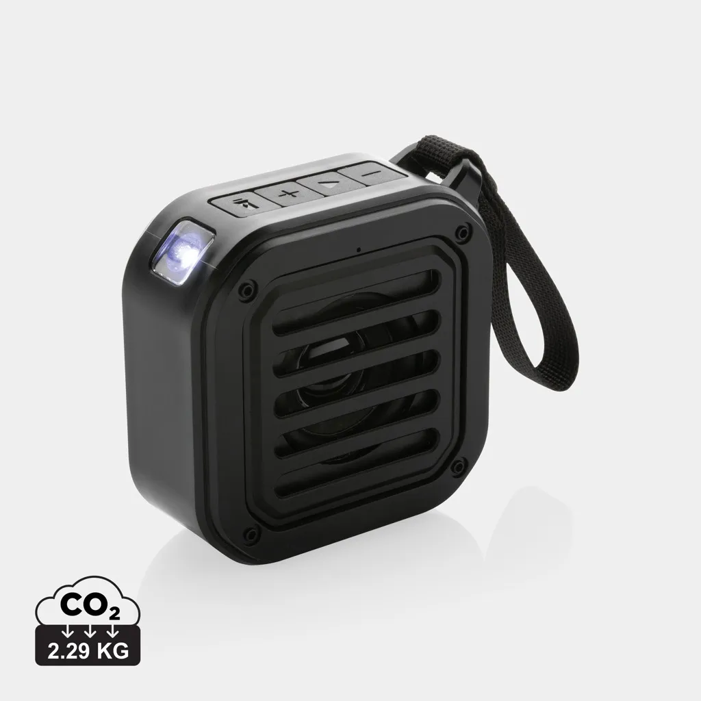 3W RCS gerecycled plastic draadloze Sunwave solar speaker zwart