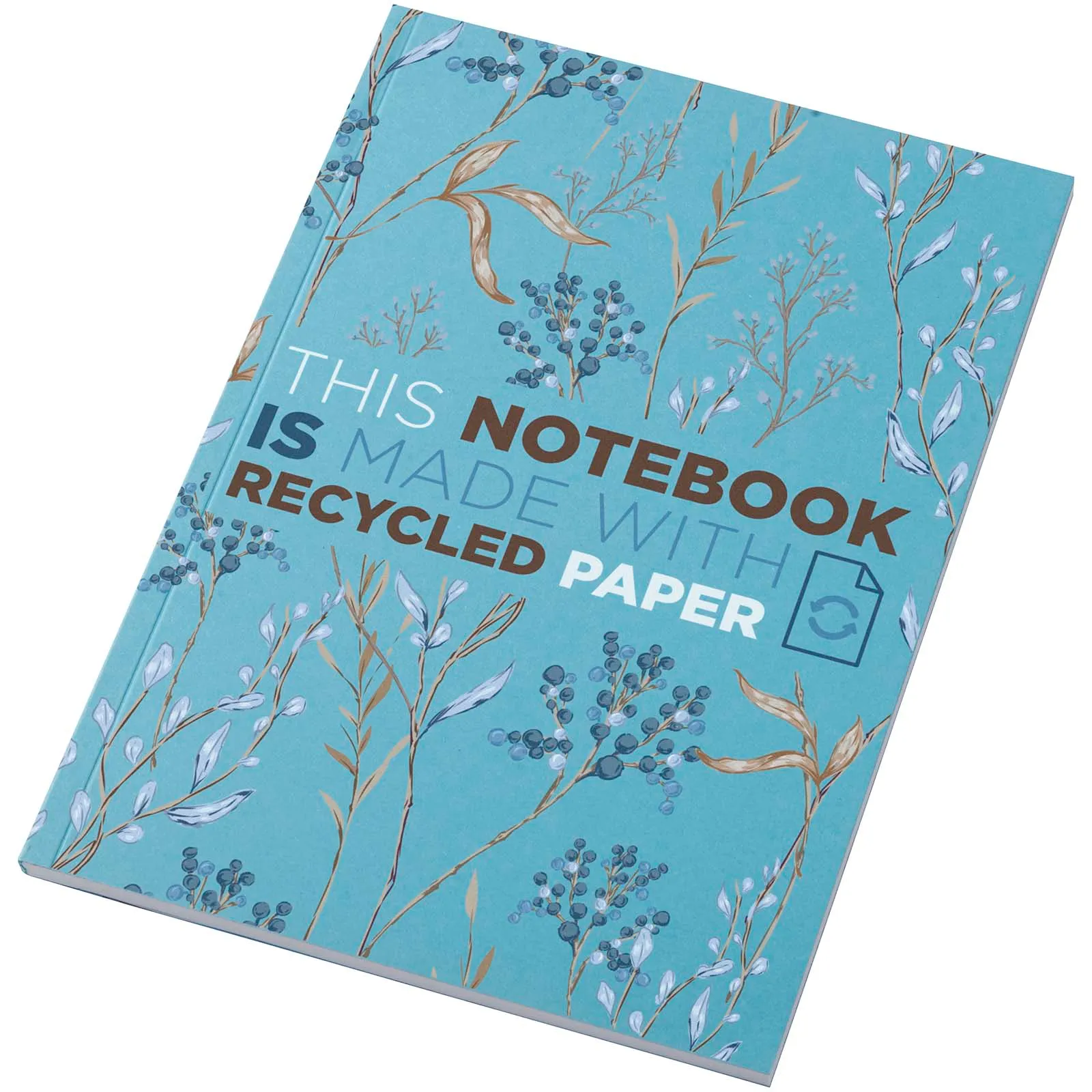 Novella Austen Colours A5 gerecycled notitieboek met zachte cover, 50 vellen Blauw
