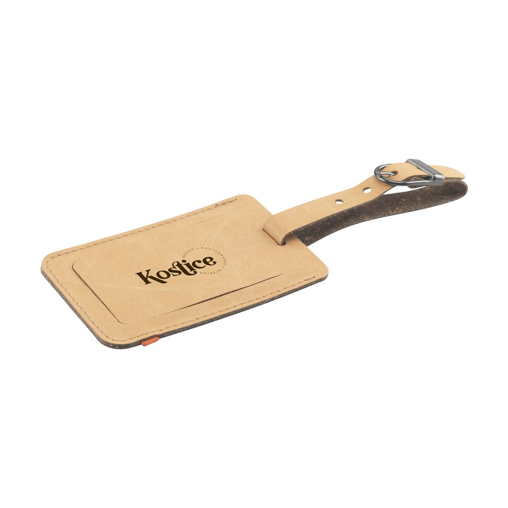 Recycled Leather Luggage Tag bagagelabel