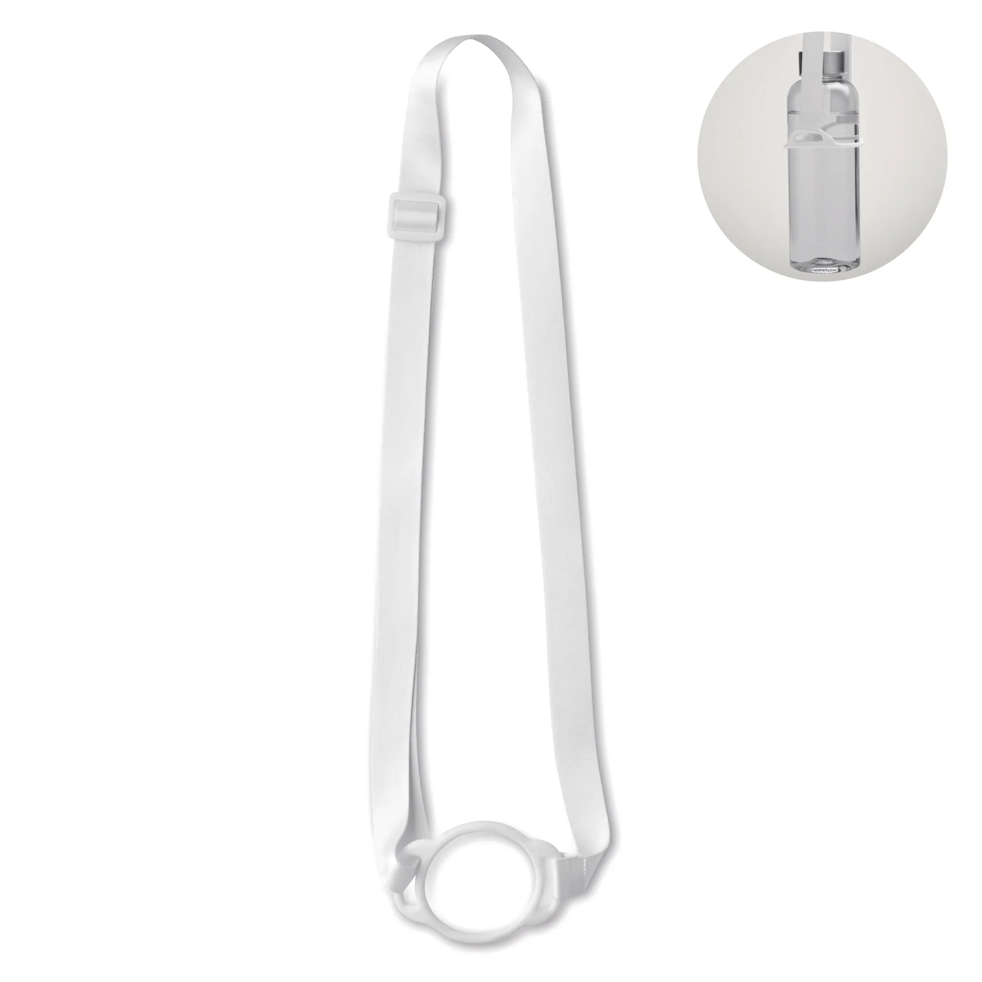 Lanyard met bekerhouder 6cm Wit