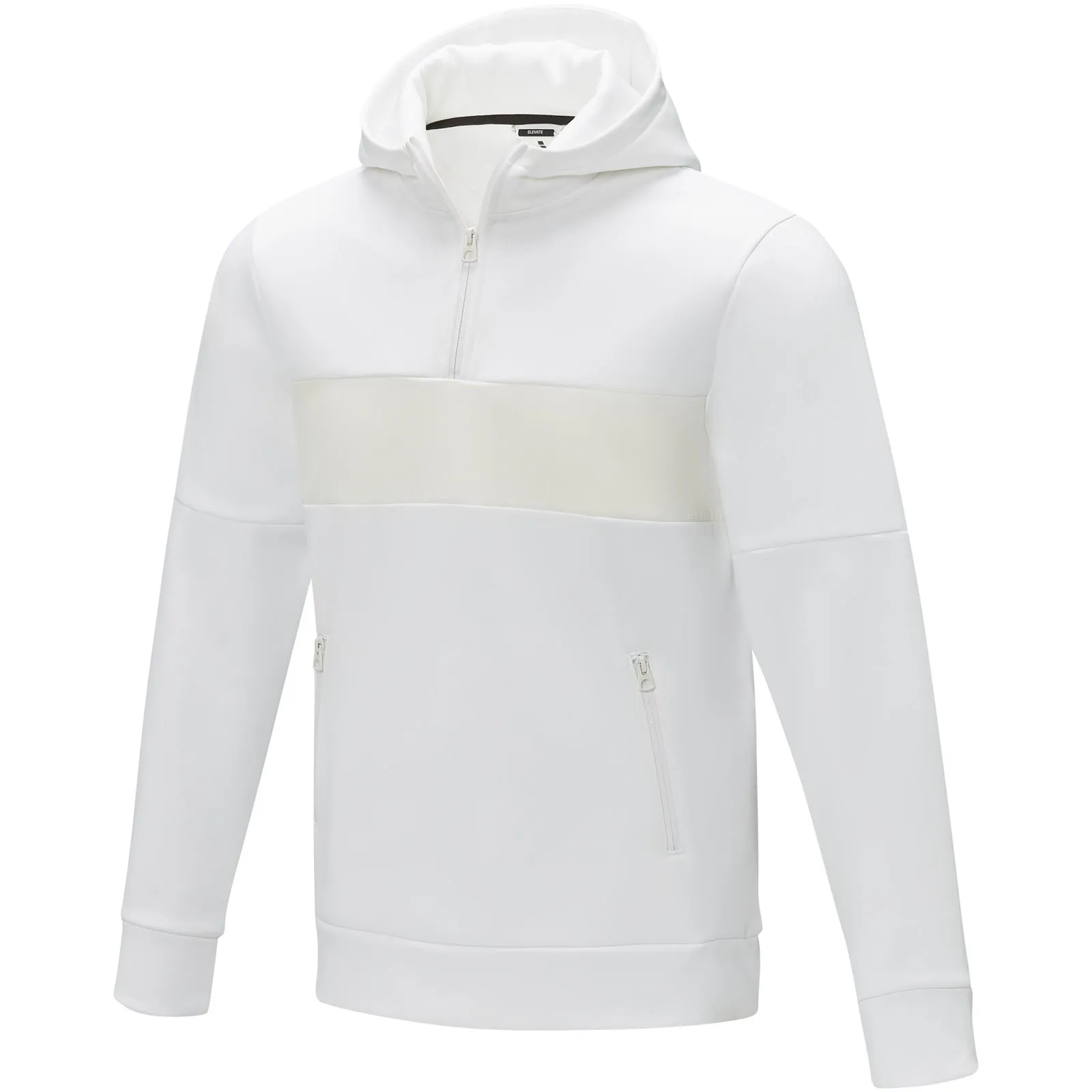 Sayan anorak heren sweater met halve rits en capuchon Wit