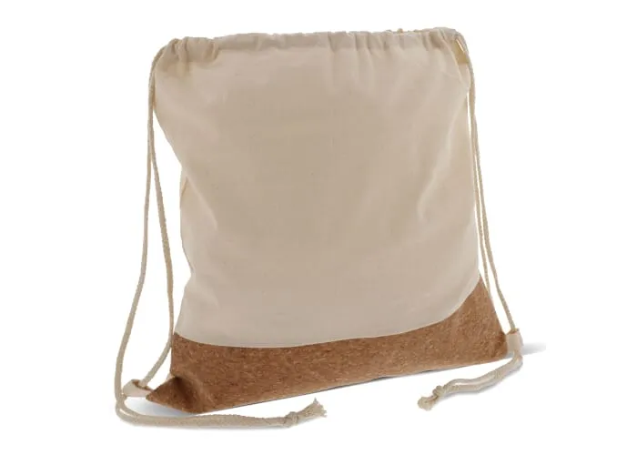 Trekkoord rugzak Kurk met katoenen koord 38x41cm Ecru