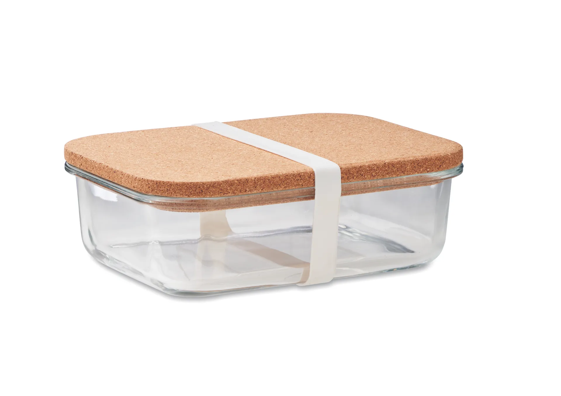 Glazen lunchbox kurken deksel Transparant