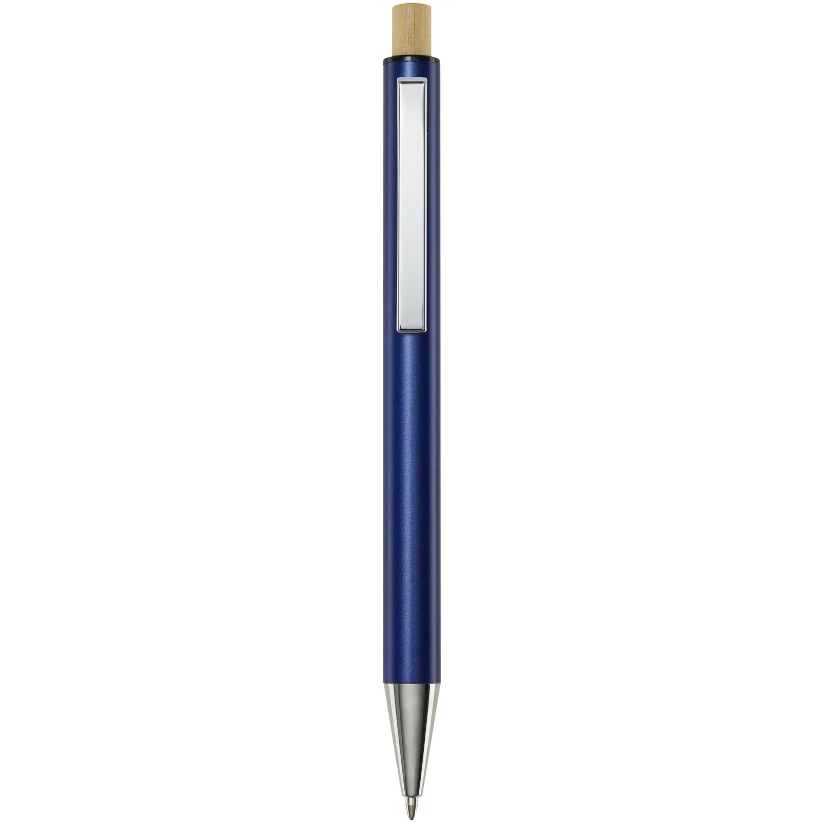 Cyrus balpen van gerecycled aluminium (blauwe inkt) Marineblauw