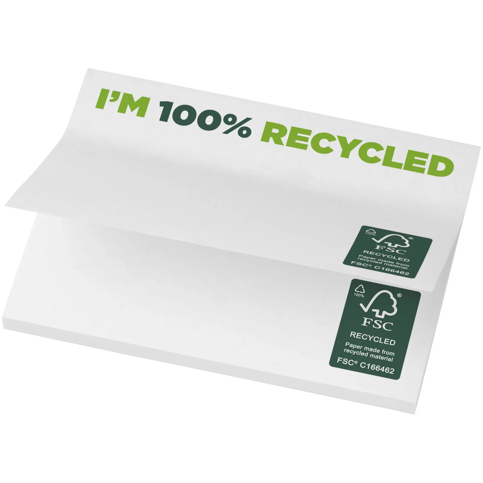 Sticky-Mate® gerecyclede sticky notes 100 x 75 mm Wit
