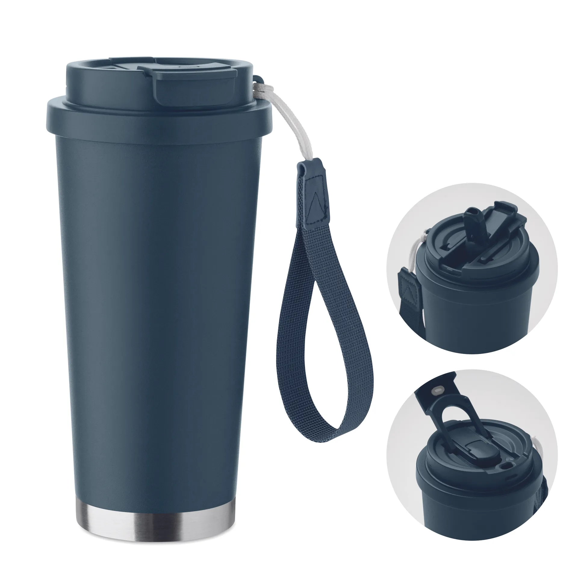Dubbelwandige beker 500ml Marineblauw