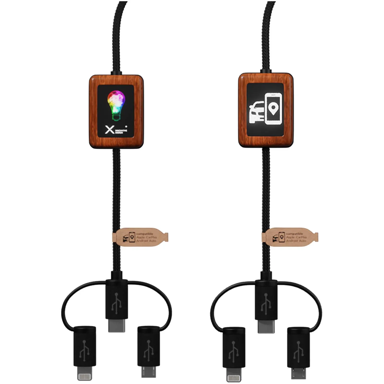 SCX.design C46 5-in-1 kabel voor CarPlay Zwart