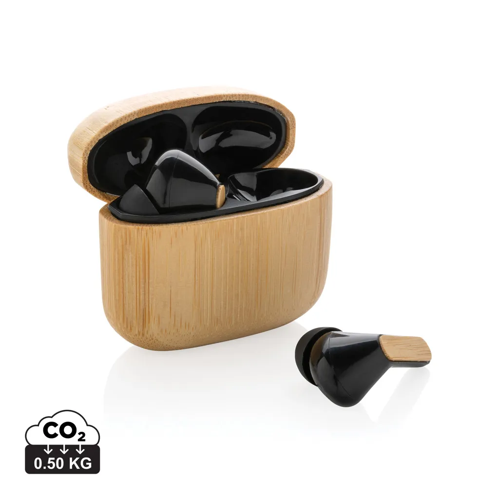 RCS gerecycled plastic & bamboe TWS-oordoppen bruin