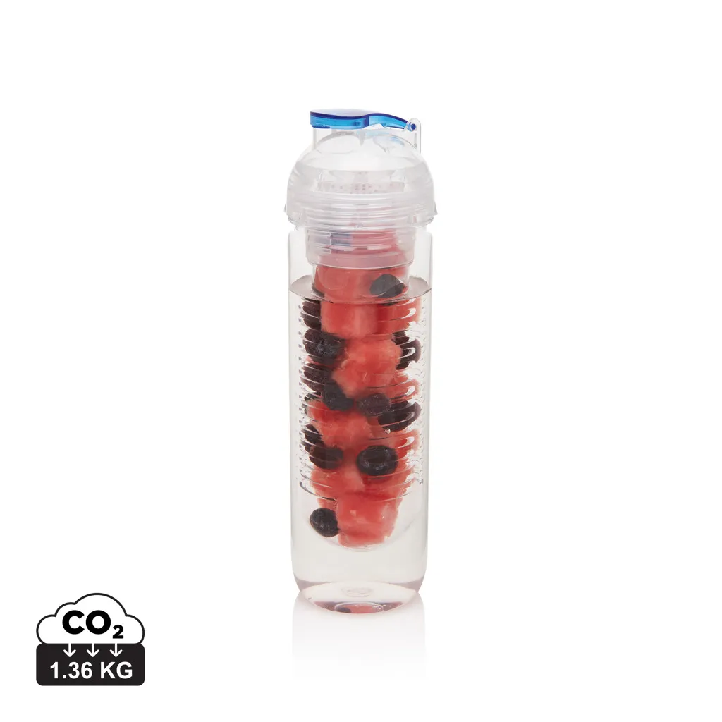 Waterfles met infuser blauw
