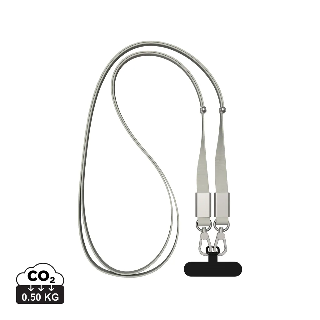 Nivo RCS recycled PET Crossbody lanyard grijs