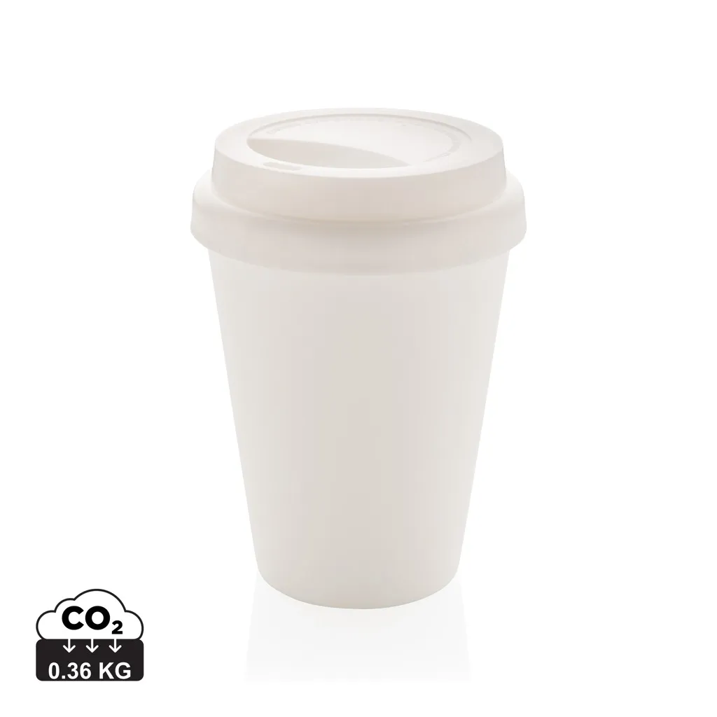 Herbruikbare dubbelwandige koffiebeker 300ml wit