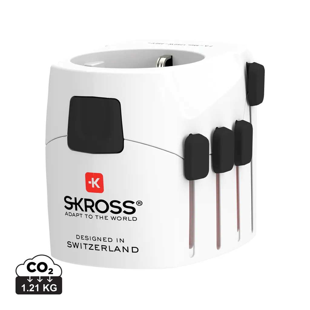 SKROSS Pro 3-polige wereldreisadapter wit