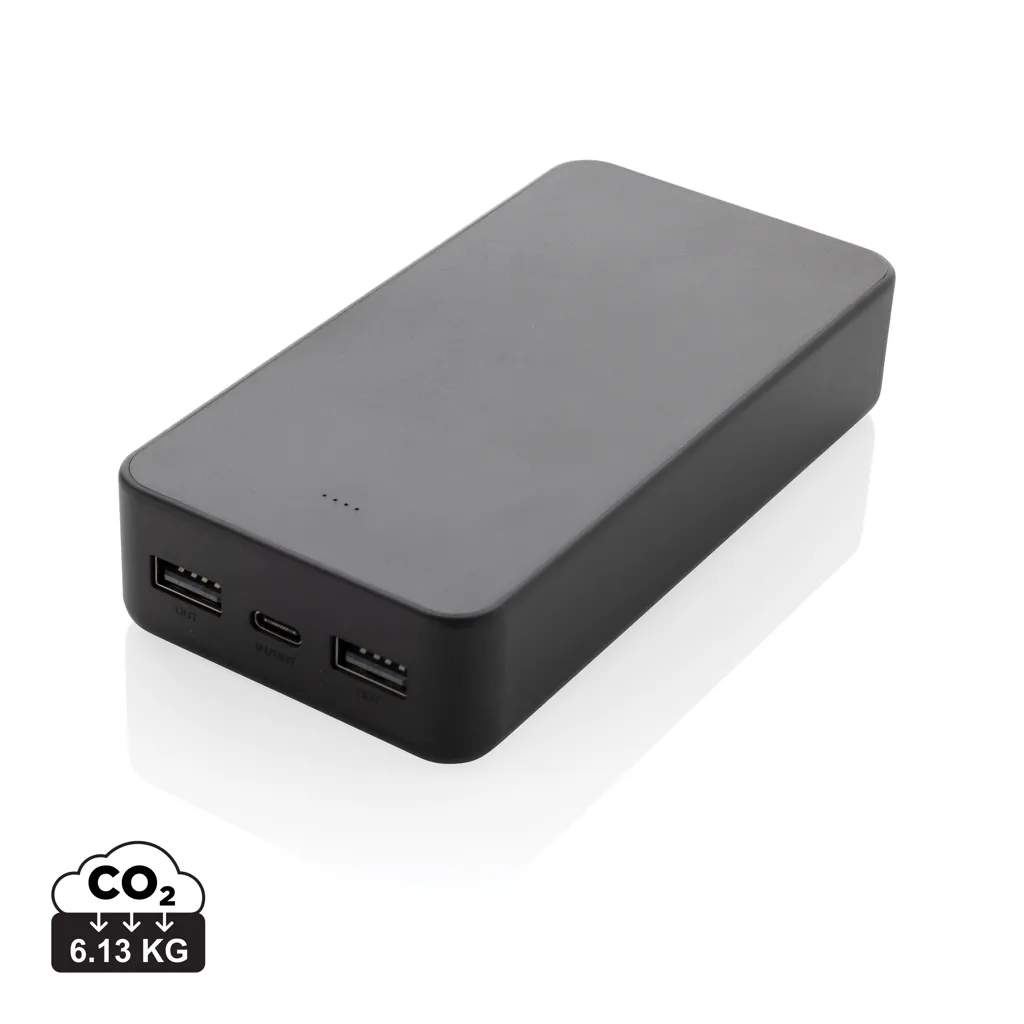 Boostcore RCS recycled plastic powerbank 20.000mAh met USB C zwart