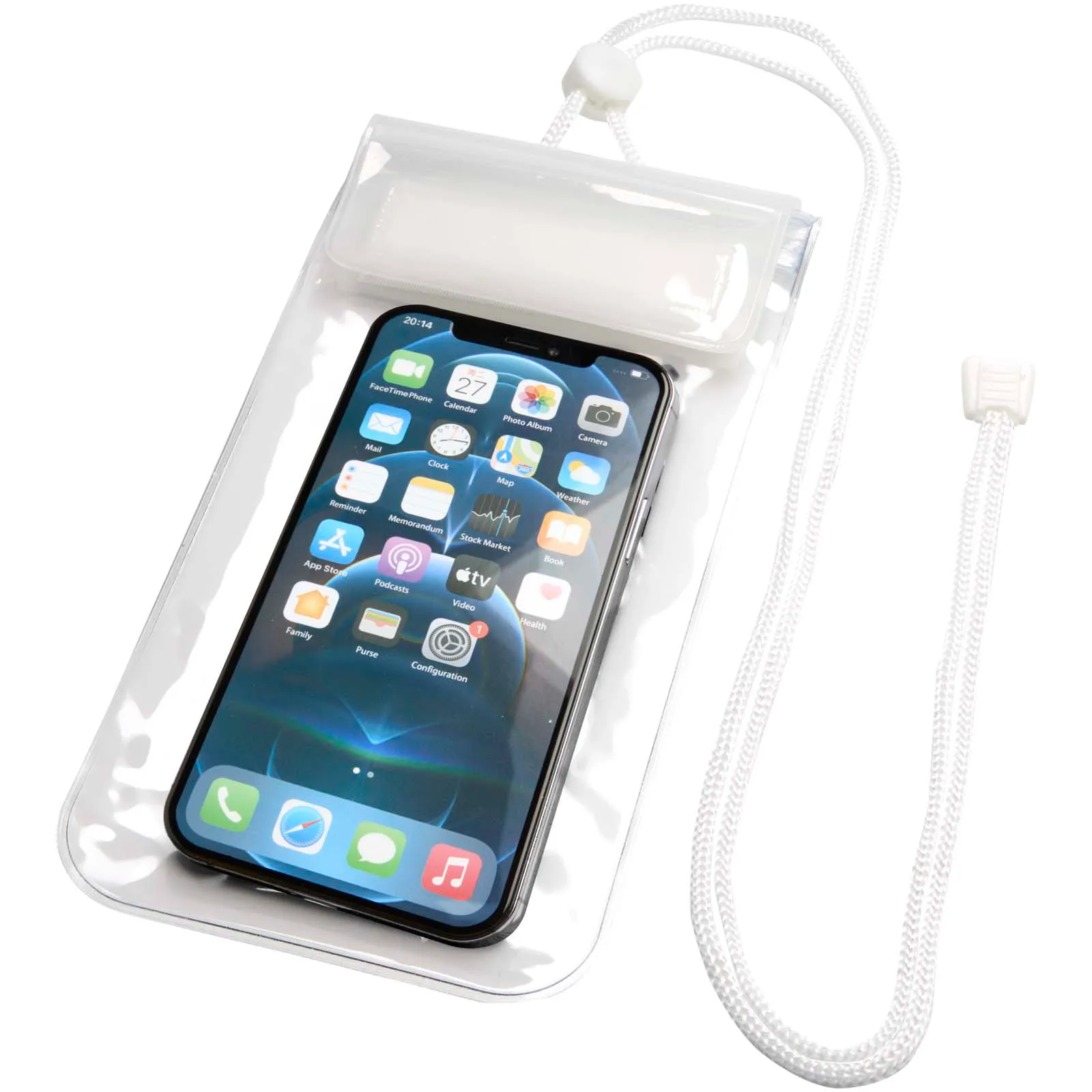 Dombay waterdicht telefoonhoesje maat L Wit