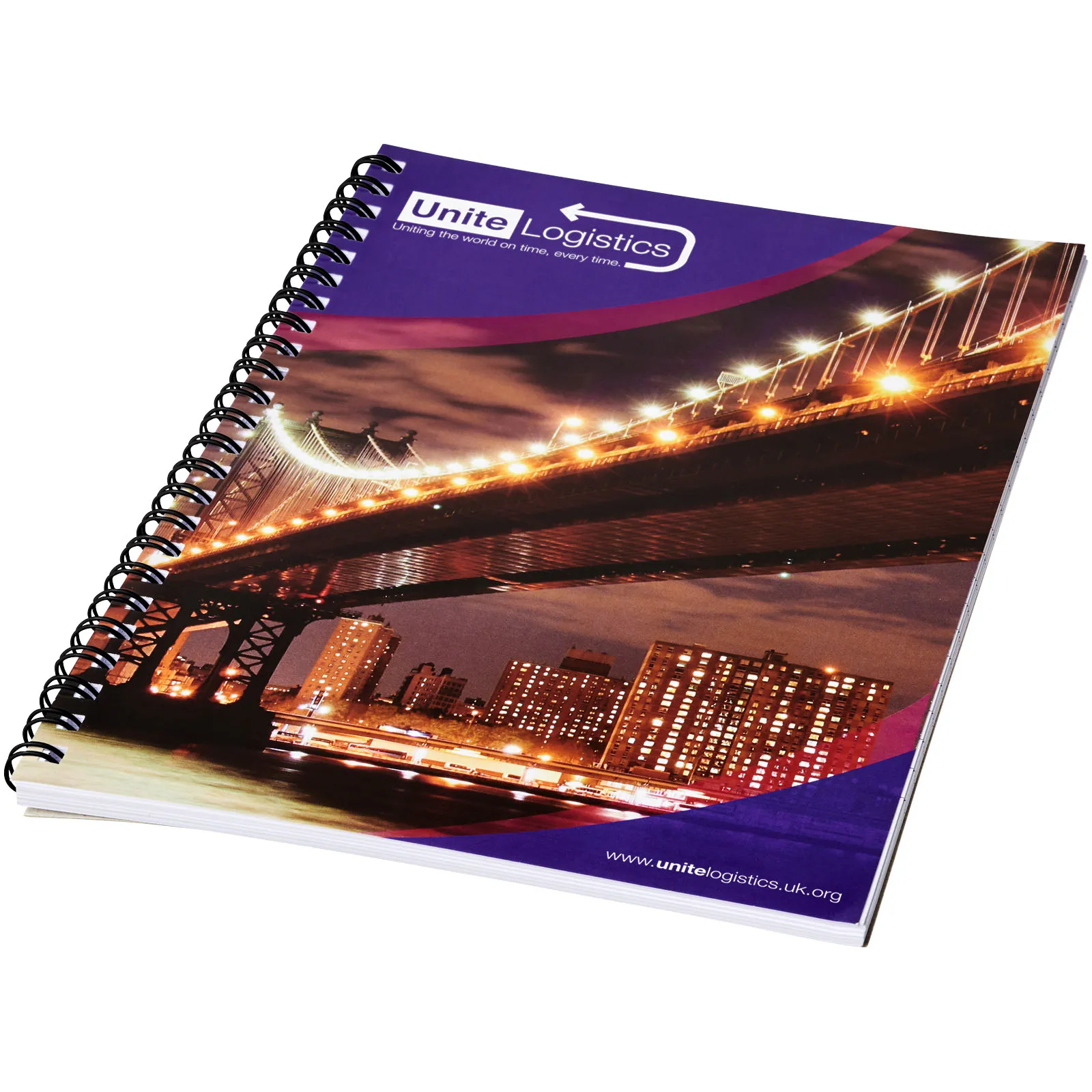 Desk-Mate® A4 spiraal notitieboek met bedrukte achterste omslag Zwart