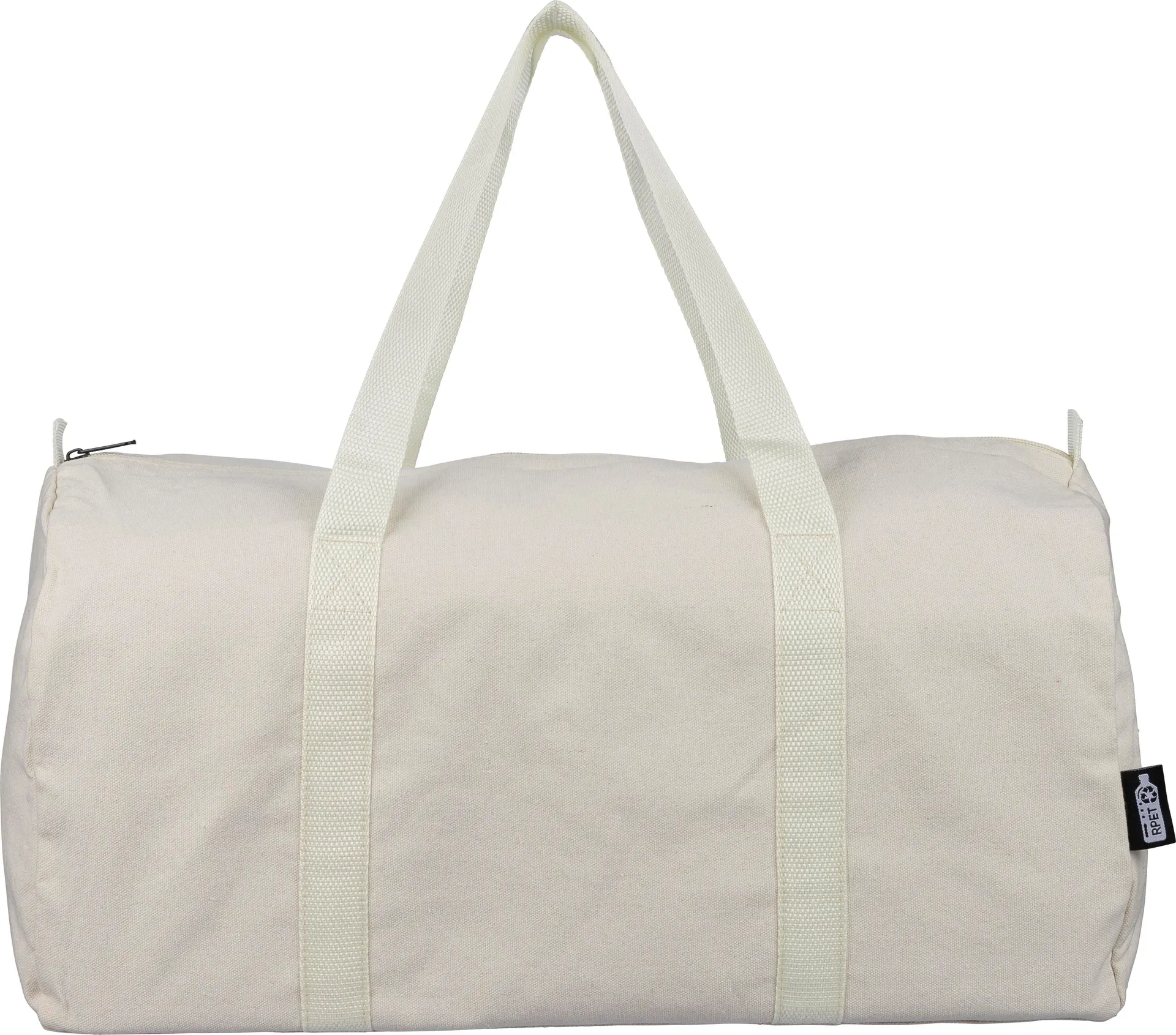 Gerecyclede polycotton (330 gsm) dufflebag Tian beige