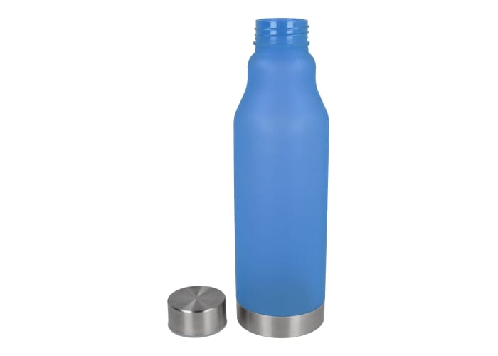 R-PET fles mat 600ml Ecru / Blauw