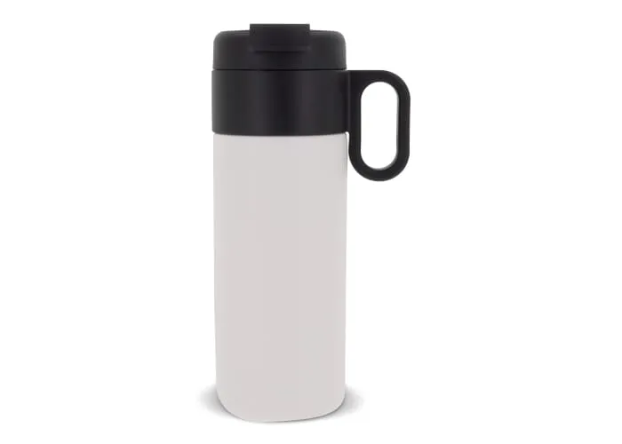 Thermofles Flow met handvat sublimatie 400ml Wit
