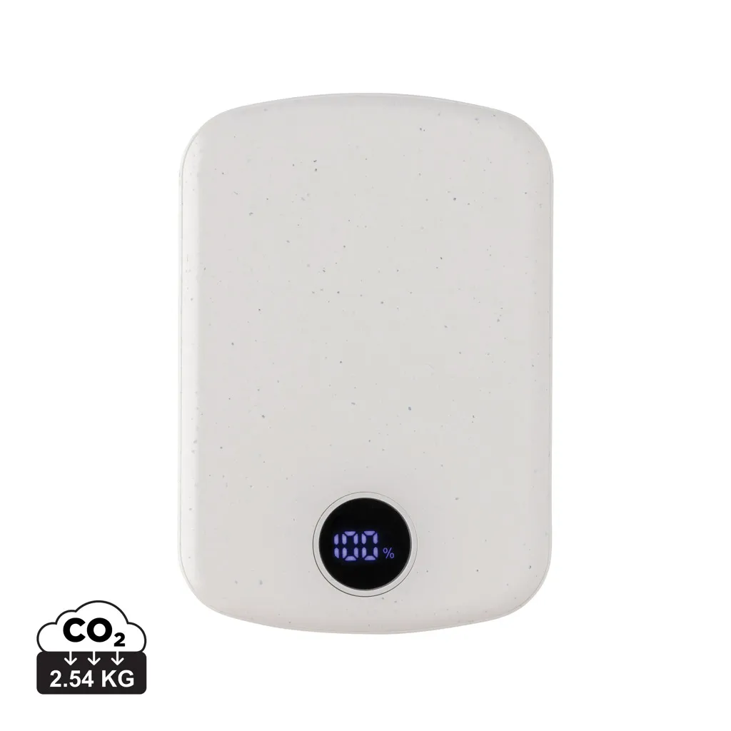 MagBoost gerecycled plastic 5000 mah magnetische powerbank wit