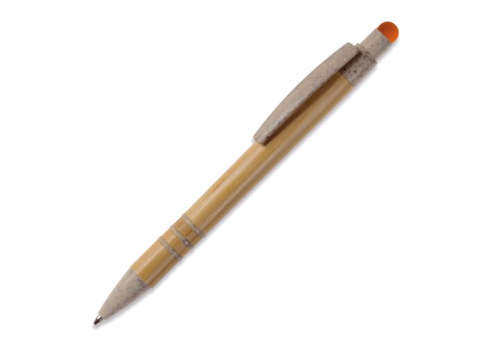 Balpen bamboe en tarwestro met stylus