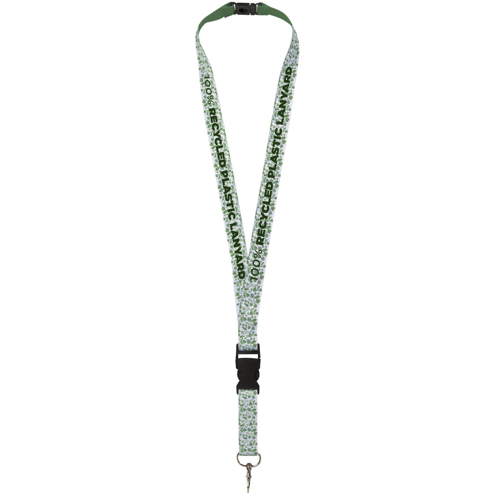 Balta gerecycled PET lanyard met safety breakaway sluiting en gesp Wit