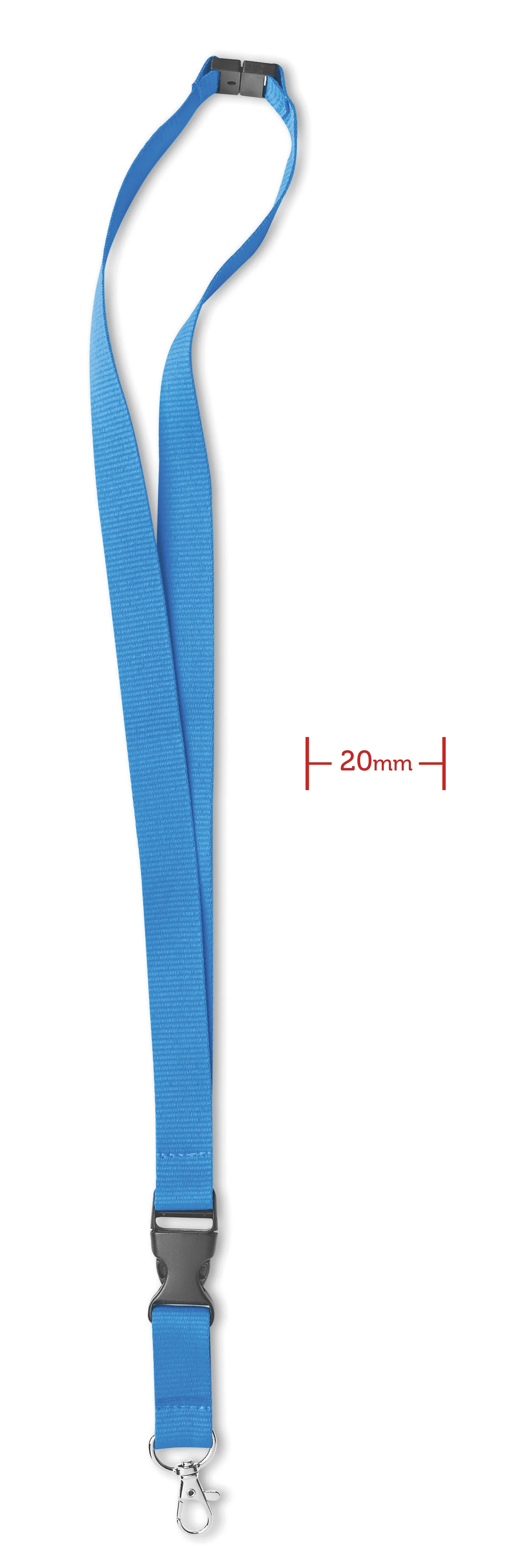 Lanyard, metalen haak. 20 mm Turquoise