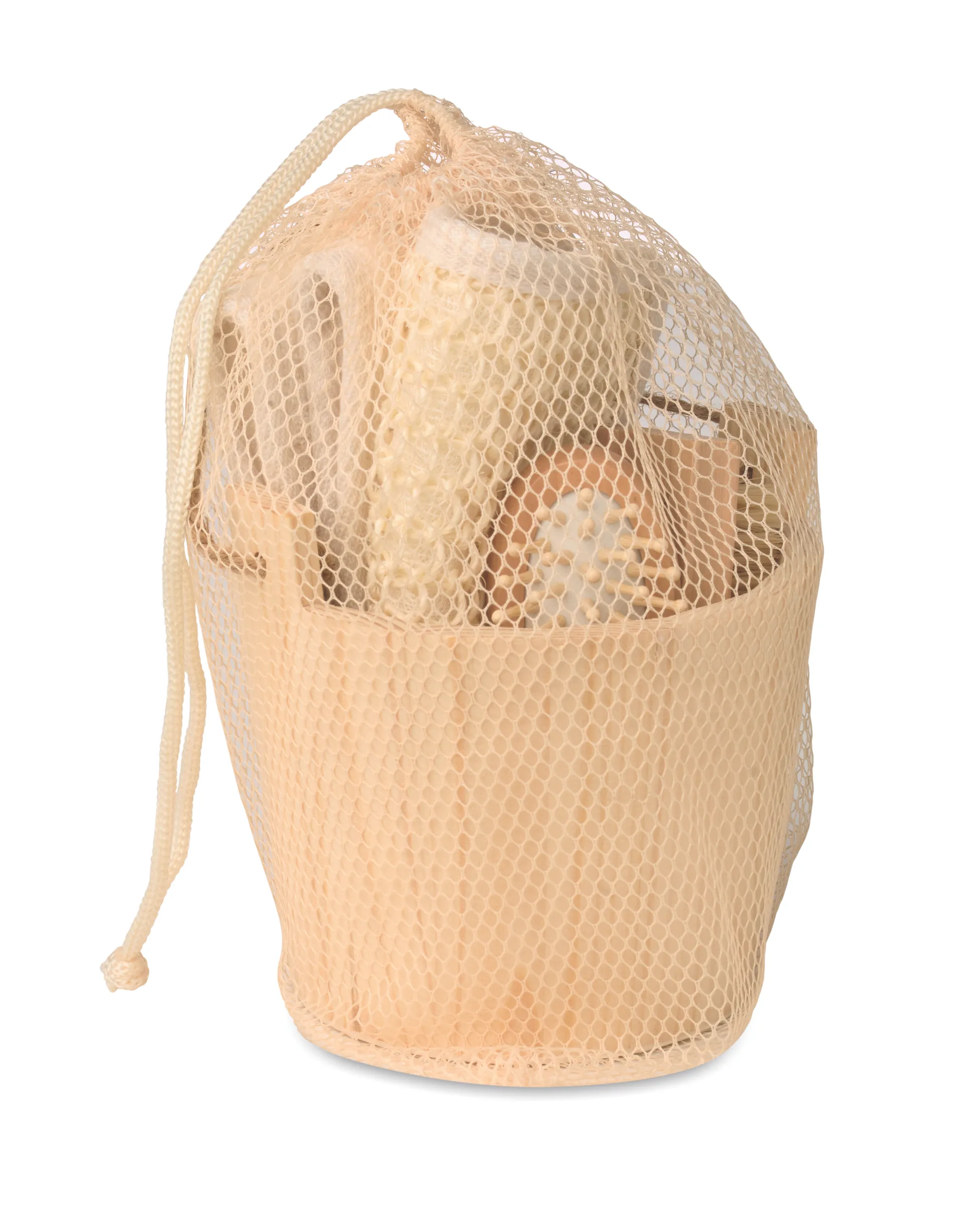 Badcadeauset in houten emmer Hout
