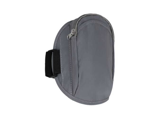 Reflecterende sportarmband met opbergvak Grijs