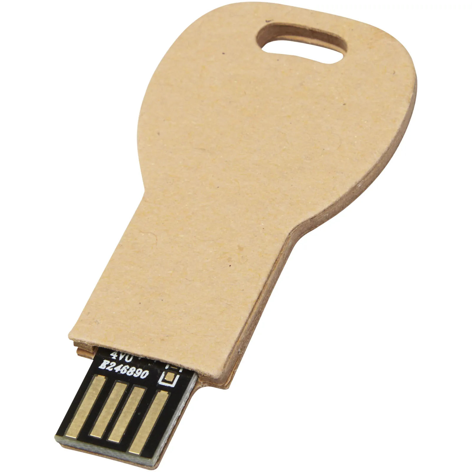 Sleutelvormige USB 2.0 van gerecycled papier Kraftbruin