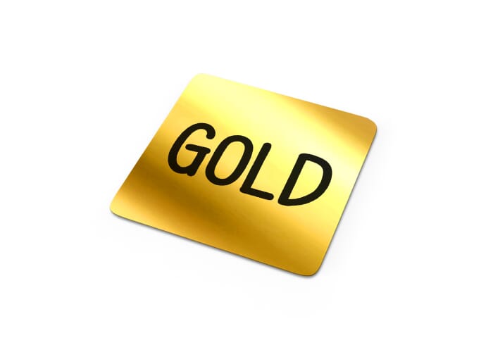 Vinyl Sticker Vierkant 15x15mm Goud