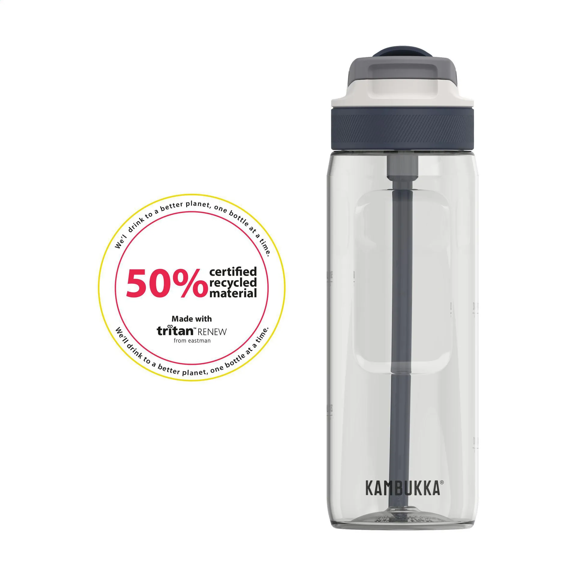 Kambukka® Lagoon 750 ml drinkfles transparant grijs