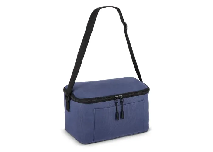 600D gerecycled PET koeltas voor 6 blikjes 25 x 14.5 x 15.5 cm 5 L Donkerblauw