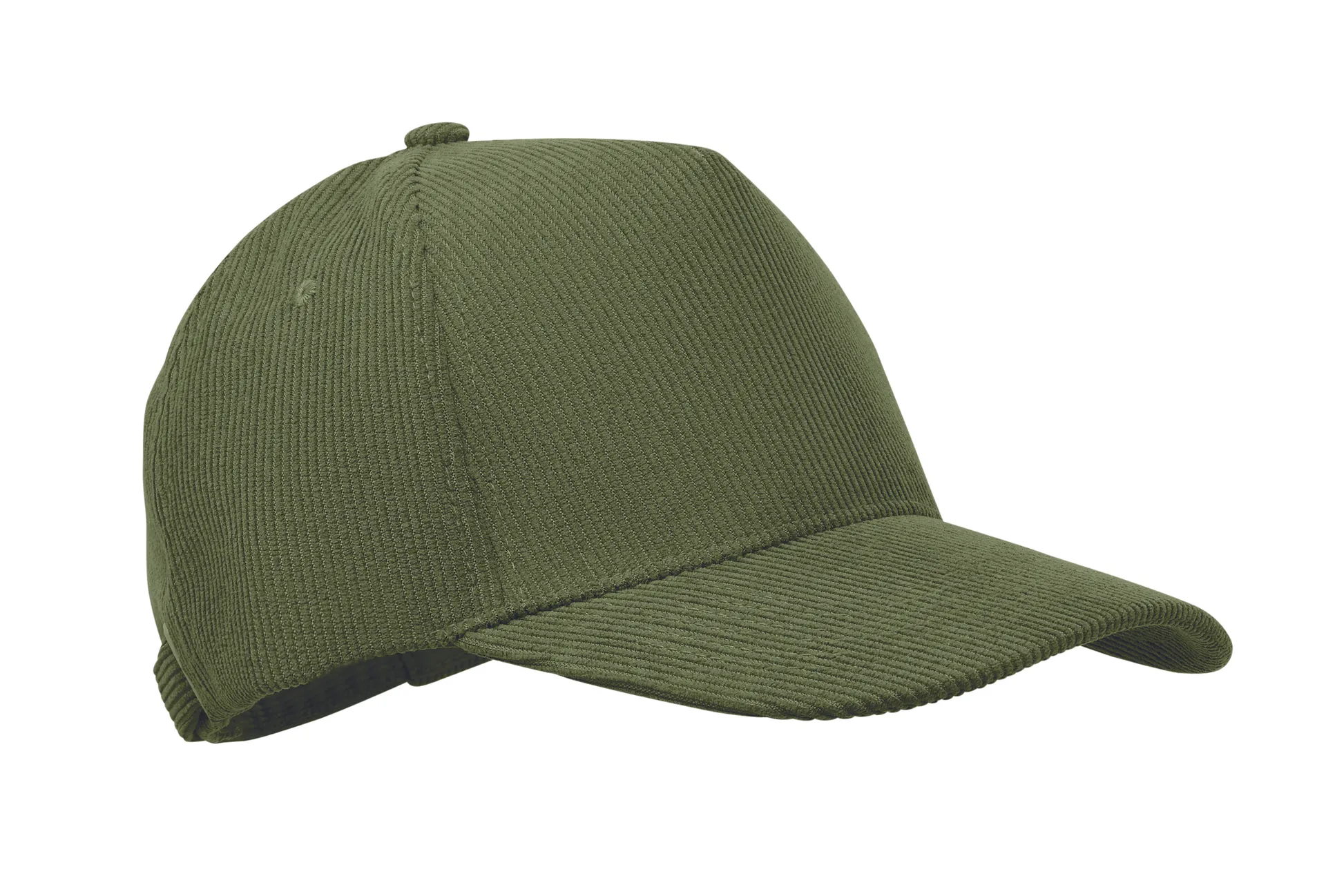 5 panelen corduroy baseballcap Legergroen