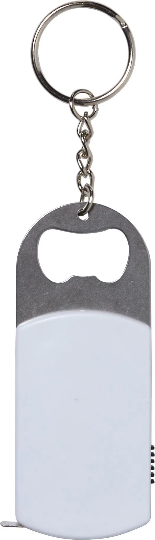 Sleutelhanger met flesopener Karen wit