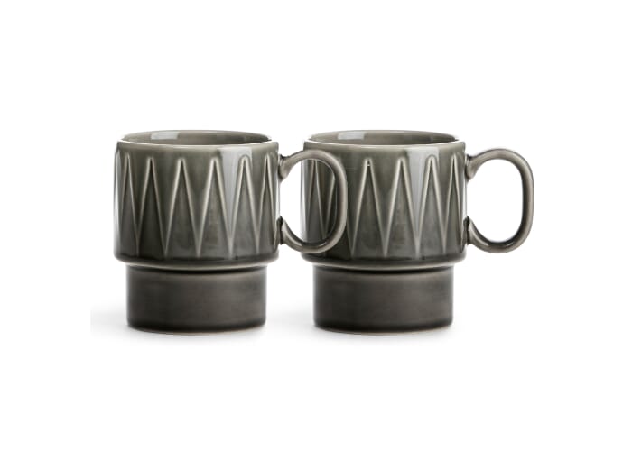 Sagaform Coffee &amp; More koffiemok 2 st. 250ml Donker Grijs