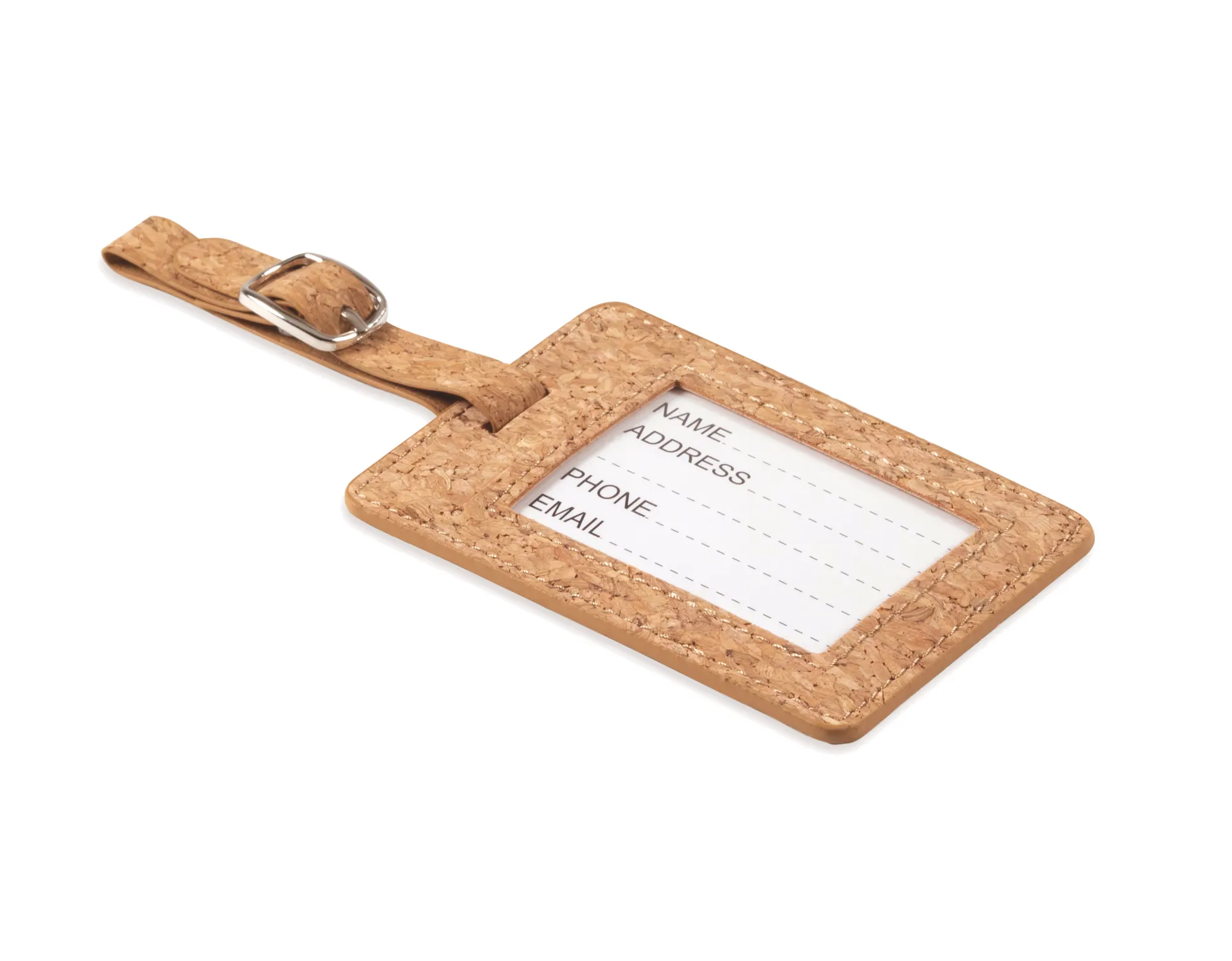 Bagagelabel van kurk Beige