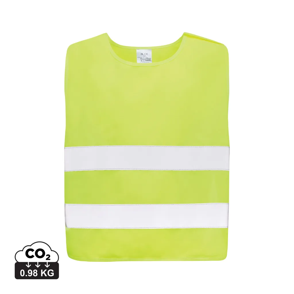 GRS gerecycled PET reflecterend veiligheidsvest 7-12 jaar geel