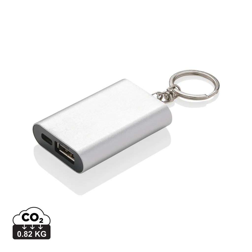 1.000 mAh sleutelhanger powerbank zilver