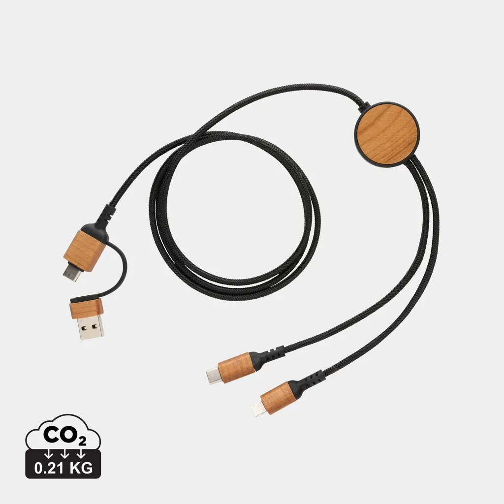 Ohio RCS gecertificeerde gerecyclede plastic 6-in-1 kabel zwart