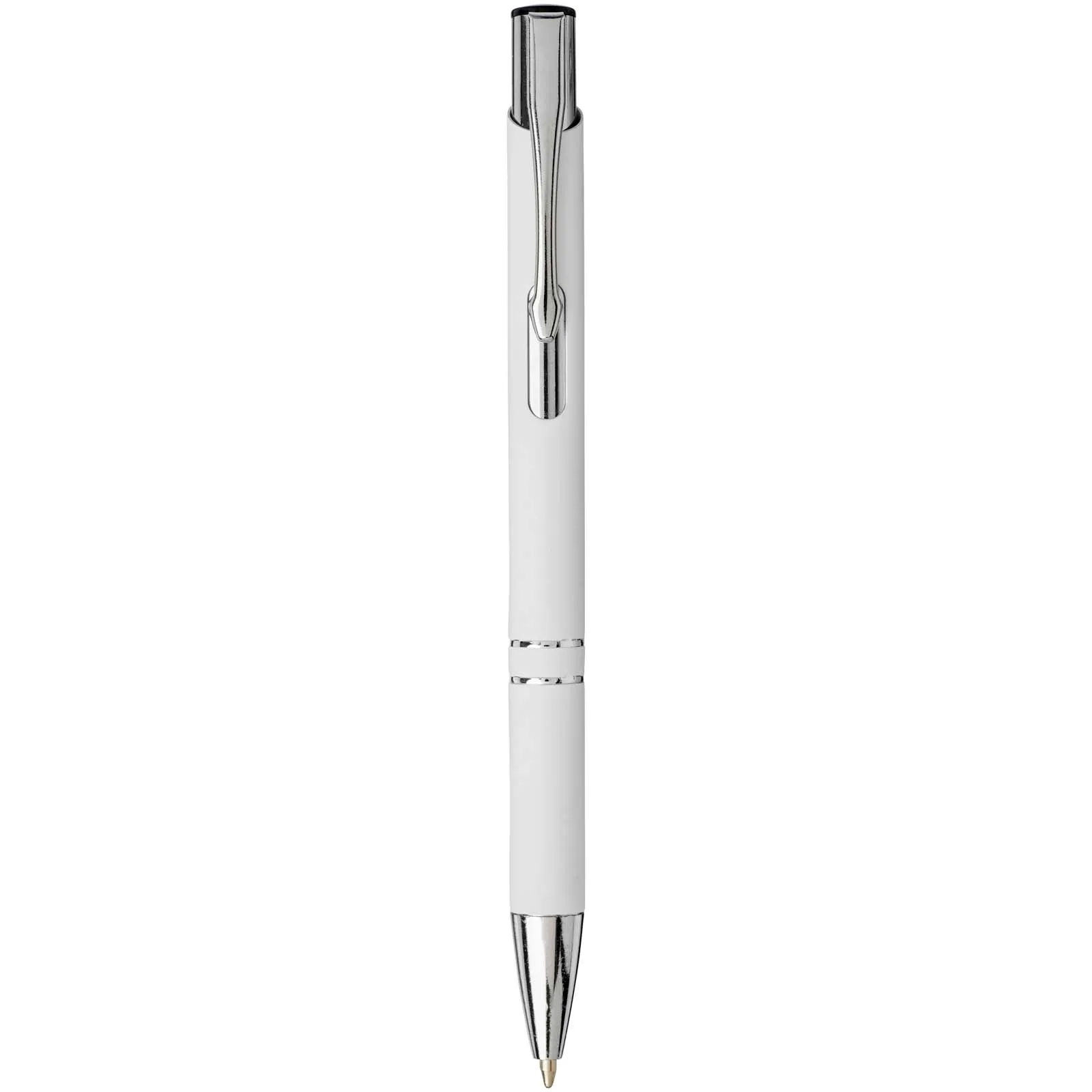 Moneta soft touch balpen met klikmechanisme (zwarte inkt) Wit