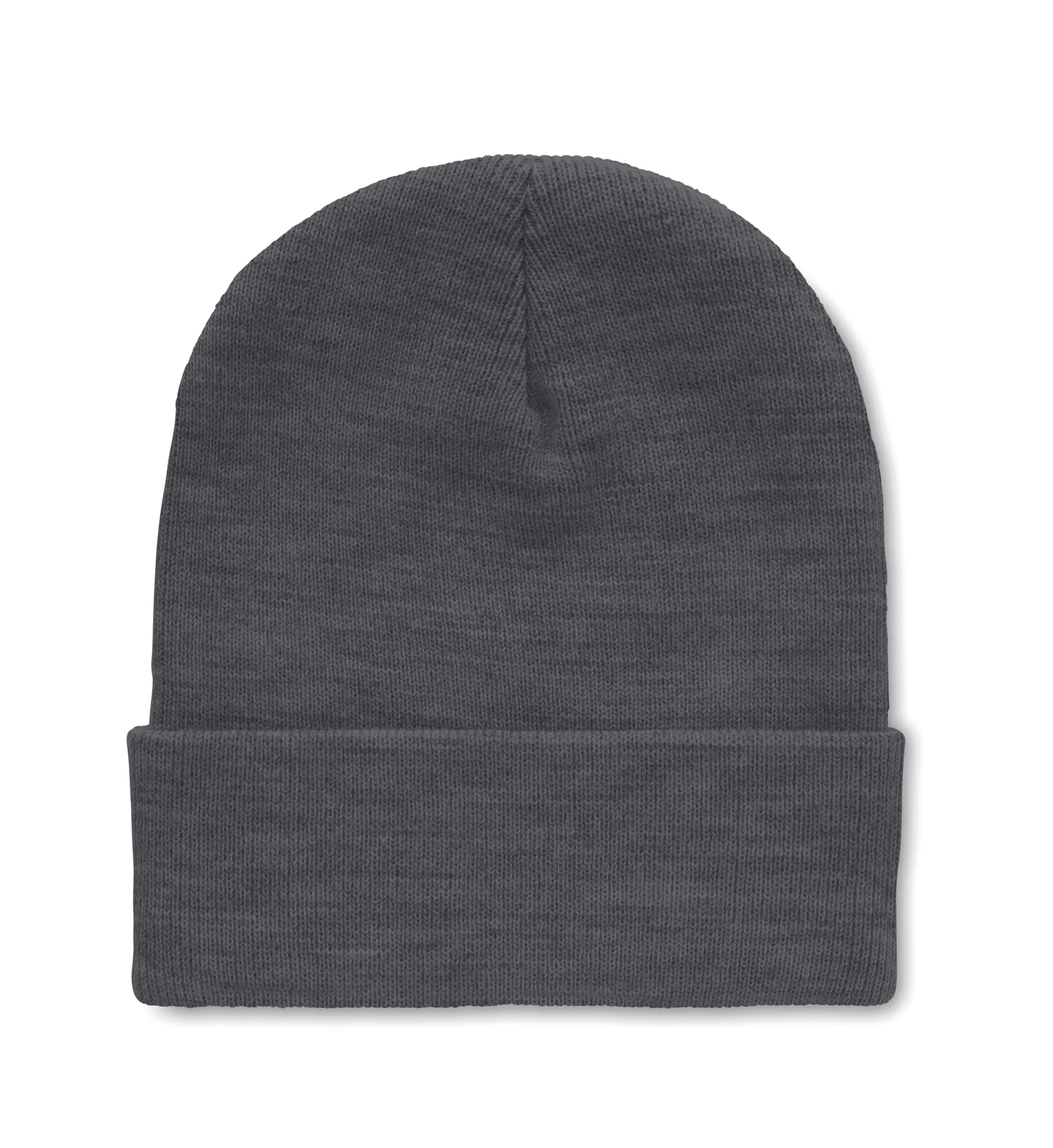 RPET Beanie met omslag Wit/zwart