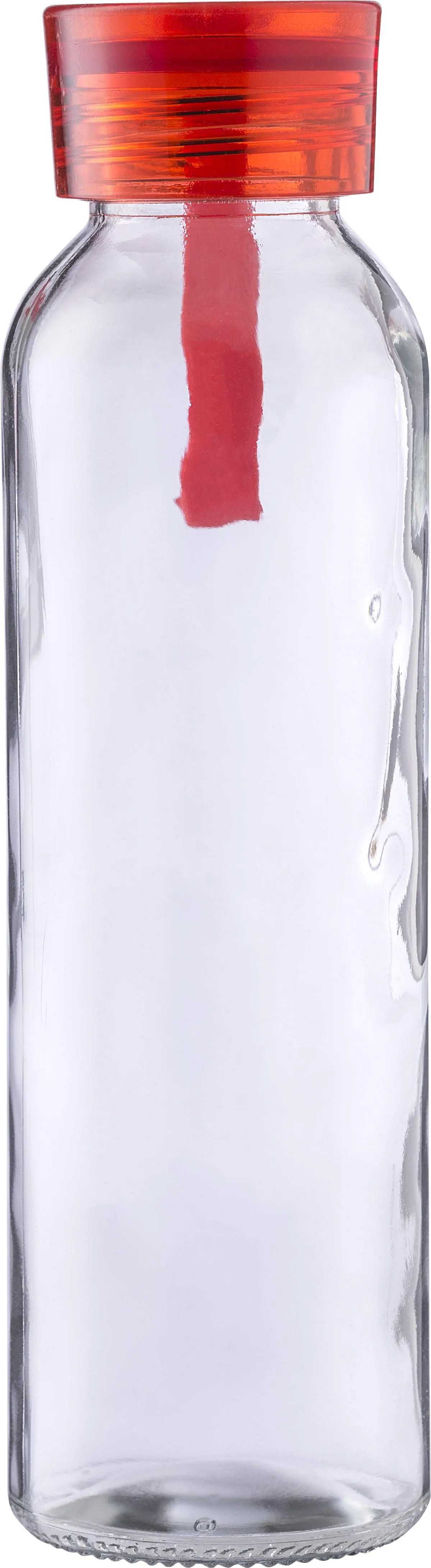 Drinkfles | Glas | Gekleurde dop | 500 ml rood