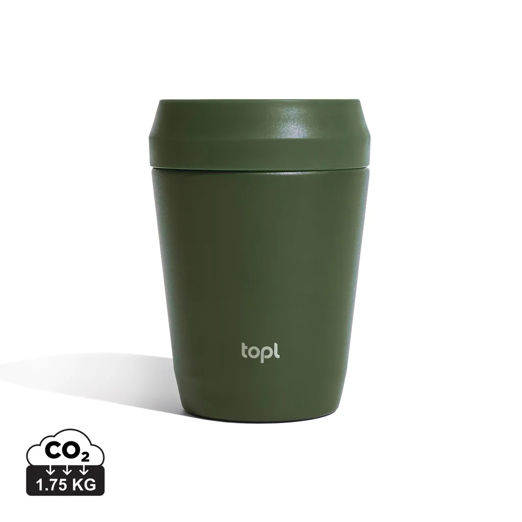 Topl Recycled Staal To Go beker gepatenteerd 360 Lid 235ml groen