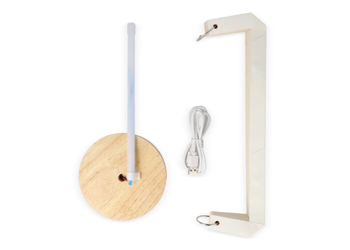 Coollux vouwbare papieren  LED lamp Aurora Tall op houten voet, 32cm Natuur