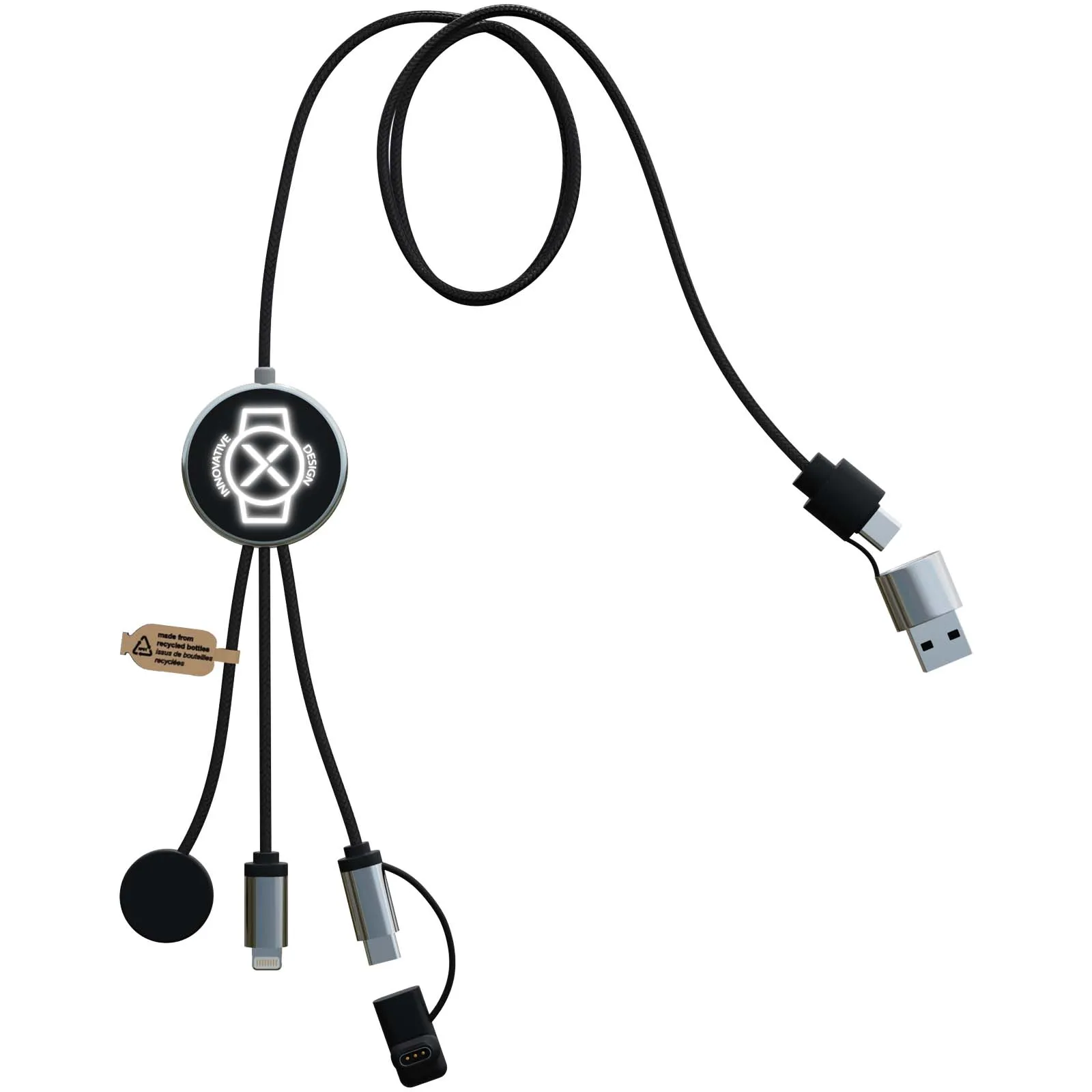 SCX.design C34 7 in 1 oplaadkabel voor smartwatch  Zwart