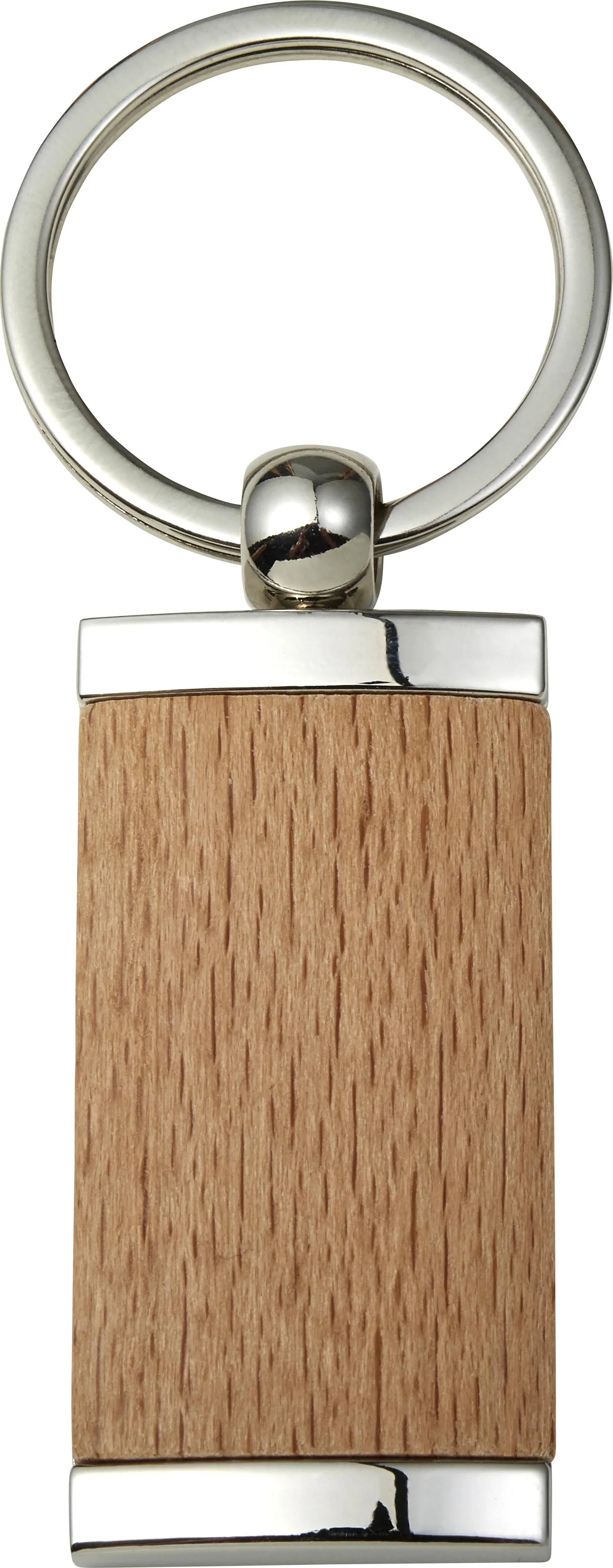 Metalen en houten sleutelhanger Jennie bruin