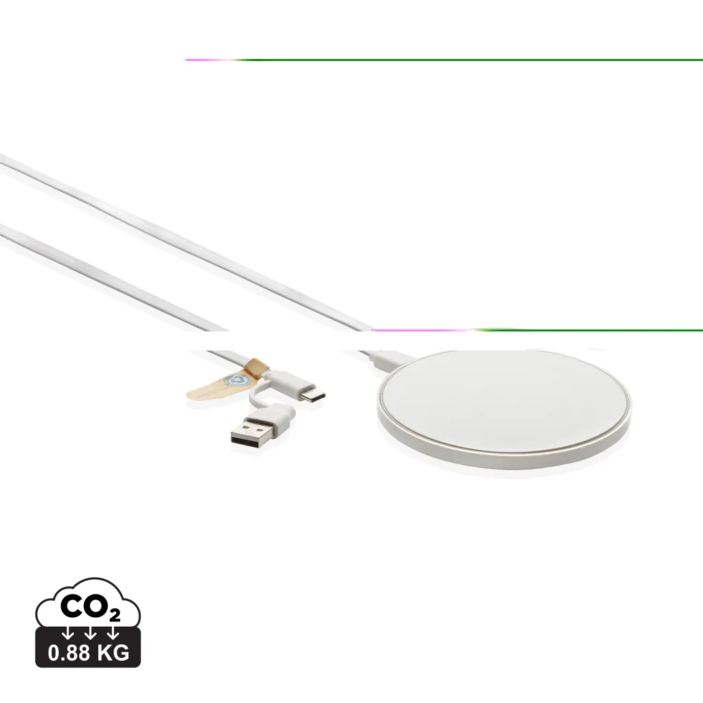 RCS standaard recycled plastic 10W draadloze lader wit