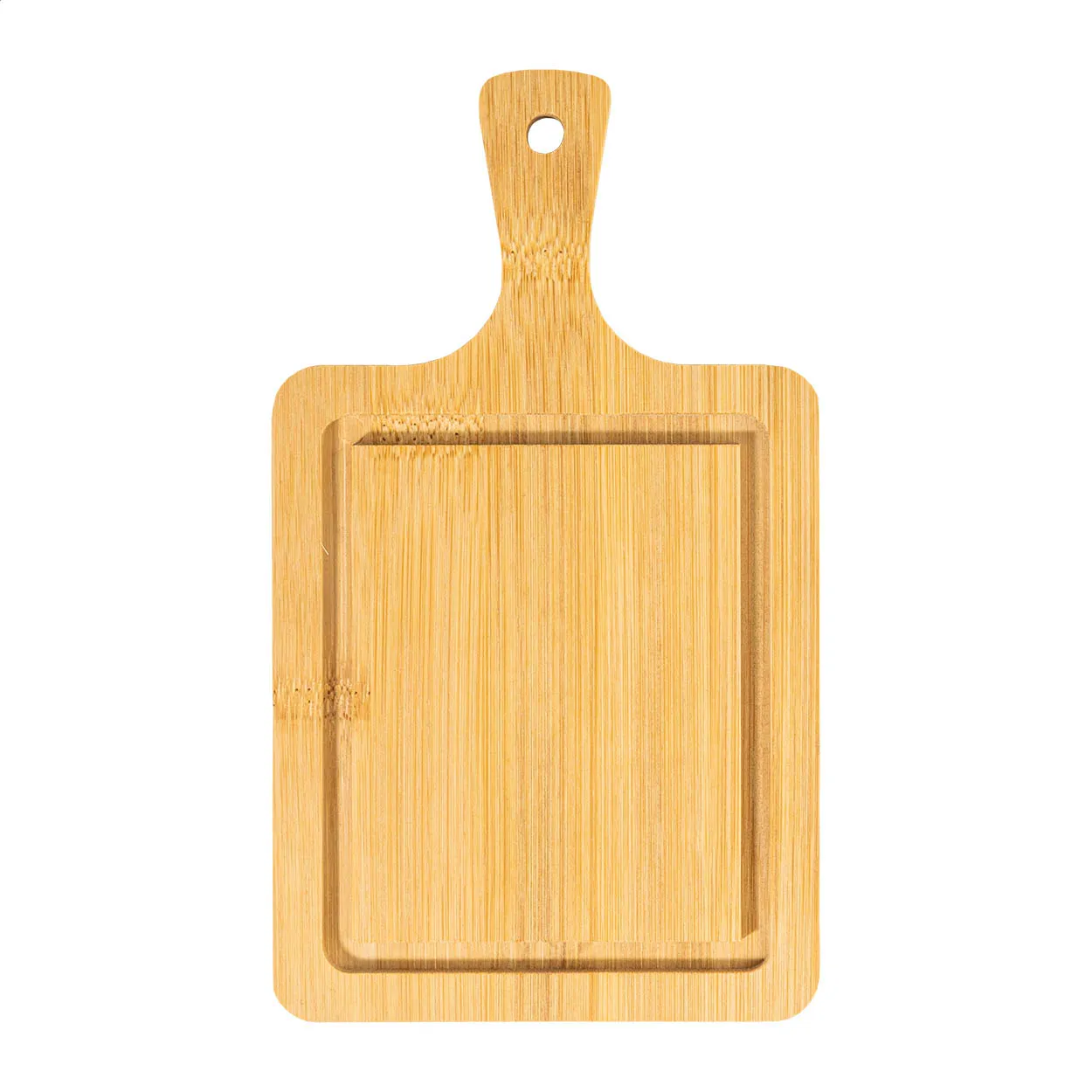 Houten serveerplank met handvat en opstaande rand
