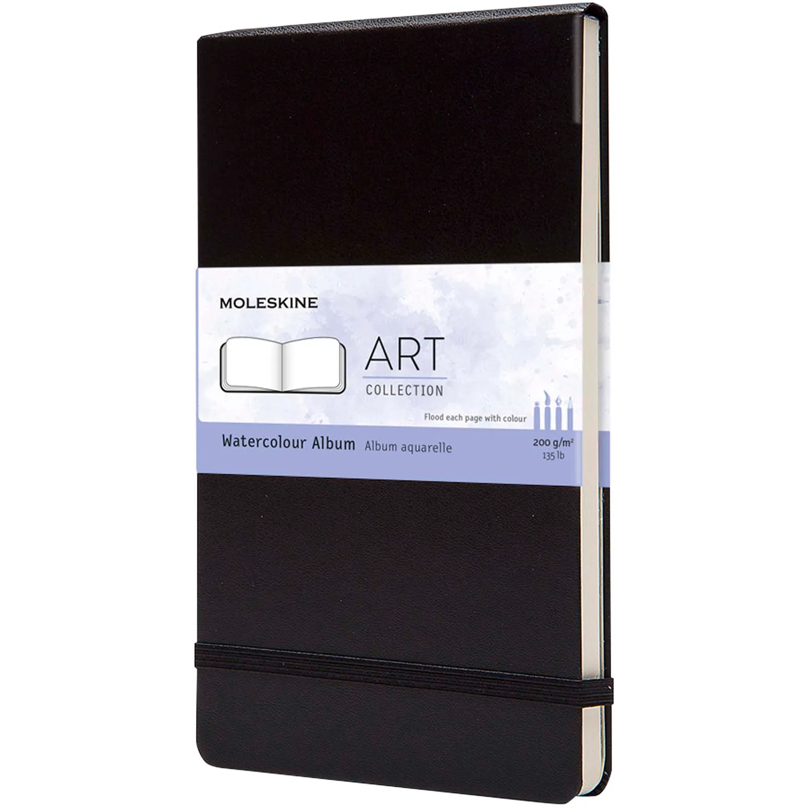 Moleskine groot aquarelalbum Zwart